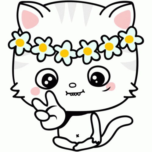 Hippie Toofio Gives Peace Sign Sticker Toofiothe Cat Peace Daisy