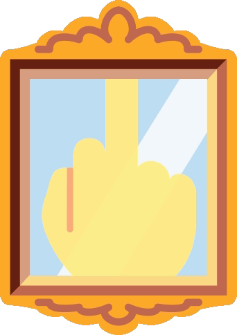 Middle Finger Mirror Sticker Middle Finger Mirror Uno Reverse Card