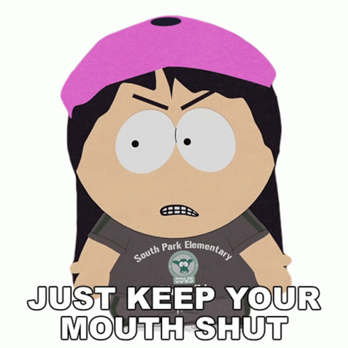 Just Keep Your Mouth Shut Wendy Testaburger Sticker Just Keep Your Mouth Shut Wendy