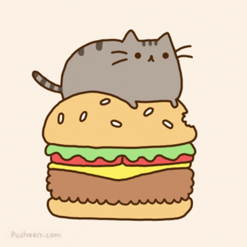 Pusheen Cat Burger Pusheen Cat Burger Lol Discover Share Gifs