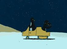 Driving Home Pingu GIF - Driving Home Pingu Snowmobile GIFs