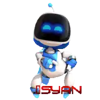 a robot with the name isyan on the bottom of it
