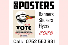 a flyer for yoweri museveni for president