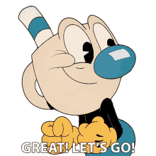 great lets go mugman the cuphead show awesome lets do it now wonderful lets start now