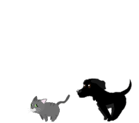 Bebé Greygrey Sticker - Bebé Greygrey Dog Chase Cat Stickers