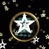 a logo for radio malma creativa with stars surrounding it
