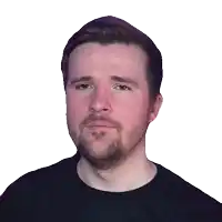 a man with a beard is making a face with the word no on his face