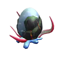 a 3d rendering of a dragon egg with red and white wings