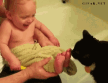 Cute Baby + Cat = Cuteness GIF - Babies Imissyou Pets GIFs
