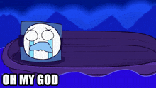 a cartoon of a man in a boat with the words somebody help