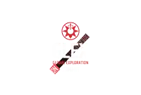 a red and white logo that says ' tier in exploration '