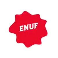 a red sticker that says enuf is enough on a white background