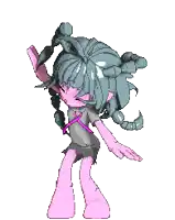 a pixel art of a girl with scorpions on her head
