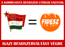 a poster with a flag that says kisz and a logo that says fidesz