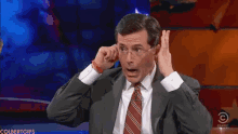 Lalalala GIF - Colbert Report Stephen Colbert Nope GIFs