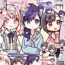 a collage of cartoon characters with one saying mizuki fan