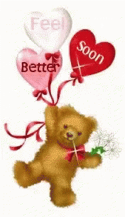 animated get well soon teddy bear