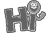 a black and white drawing of a monkey with the letter h in the background .