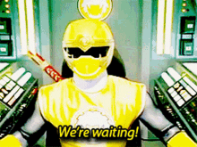 Power Rangers Yellow Ranger GIF - Power Rangers Yellow Ranger Were Waiting GIFs