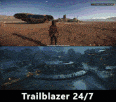 a screenshot of a video game and the words trailblazer 24/7