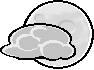 a pixel art drawing of a full moon with a cloud behind it .