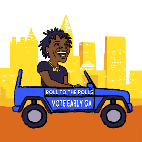 Roll To The Polls Vote Early Sticker - Roll To The Polls Vote Early Vote Early Ga Stickers