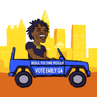 Roll To The Polls Vote Early Sticker - Roll To The Polls Vote Early Vote Early Ga Stickers