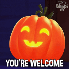 You'Re Welcome Mr Pumpkin GIF - You'Re Welcome Mr Pumpkin Blippi Wonders - Educational Cartoons For Kids GIFs