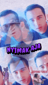 a picture of a man with nyimak aja written on the top