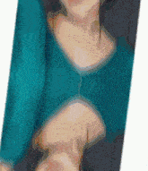 a close up of a woman 's neck and chest