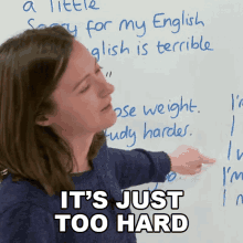 Its Just To Hard Jade GIF - Its Just To Hard Jade Learn English With Jade GIFs