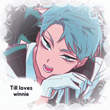 a drawing of a person with the words till loves winnie below