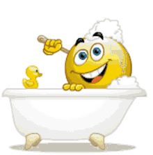 taking a bath smiling emoji