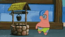 Patrick Jumping Into Well GIF