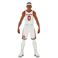 a basketball player from oklahoma wearing a number 0 jersey