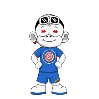 a cartoon character with a cubs shirt on