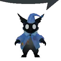 a pixel art drawing of a cat wearing a blue coat and hat