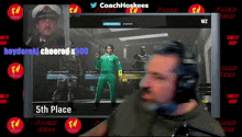 a man playing a video game with the words heyderek cheered x500
