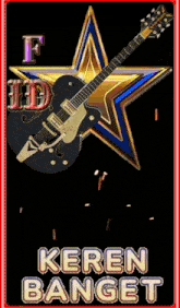 a poster with a guitar and the word keren banget