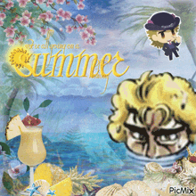 a picture of a cartoon character with the words " we 're all going on a summer "