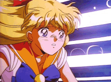 a close up of a girl 's face with a striped background