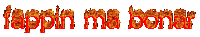 the word fappin ma bonar is written in red flames on a white background