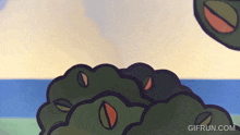 a gif from gifrun.com shows a bunch of frogs on a beach
