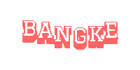 a red and white logo that says bangke on a white background