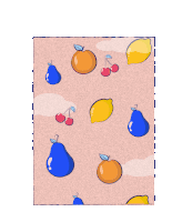 an illustration of a man surrounded by fruits