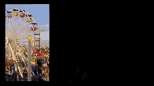a ferris wheel and a sign that says los