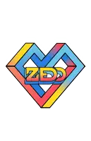 a colorful heart with the letters zdd inside