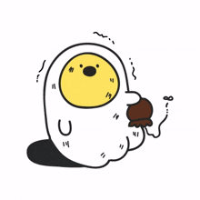 egg ghost cute exhausted tired