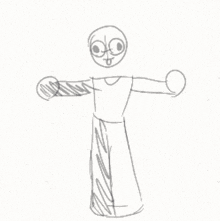 a child 's drawing of a person with their arms outstretched