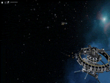 a computer generated image of a space station with the words space station on the bottom right